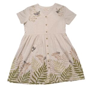 Linen Cotton Shift Dress Bombay Paisley S